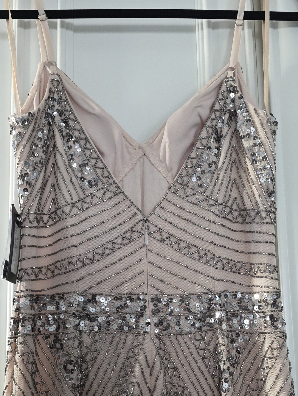 NWT MARINA | Beaded Spaghetti Strap Formal Gown - Picture 12 of 12
